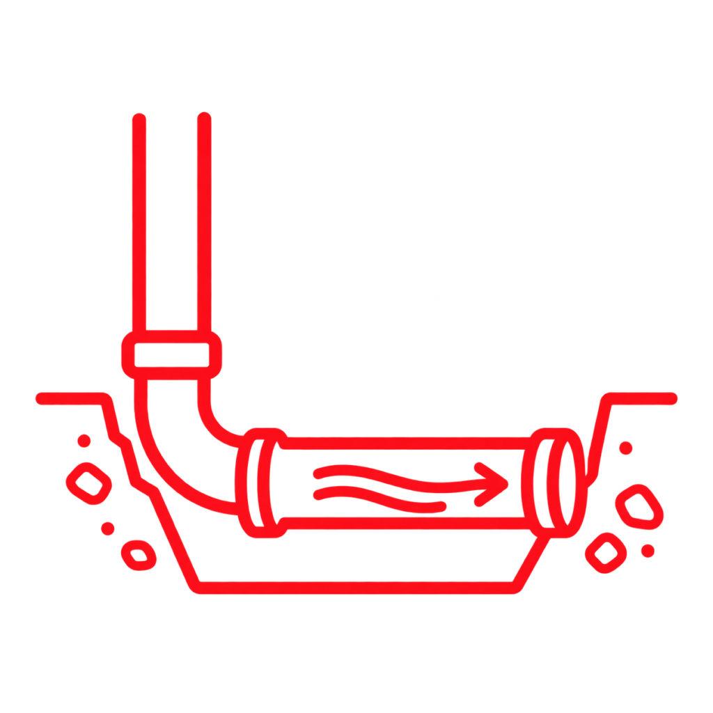 Underground drain installation icon